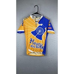 Champion System Hostile City Rollers Cycling Jersey Mens Small Yellow 1/4 Zip